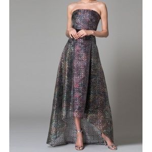 Sachin + Babi NOIR Strapless High-Low Hem Gown